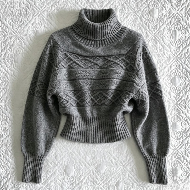 Winter Clothing Korean - Jesienno-zimowy damski sweter z golfem w