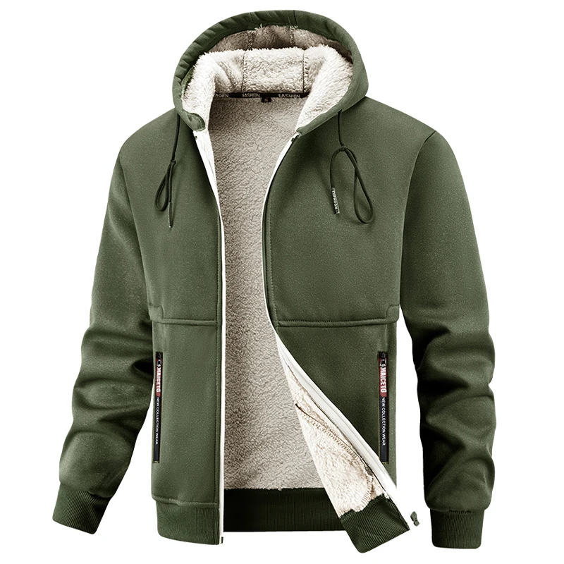 Winter Clothing Europe - Męska kurtka zimowa z polarową podszewką,