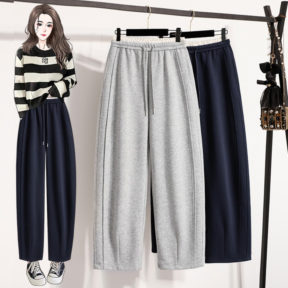 Winter Clothing Korean - Spodnie o prostym kroju z wysokim