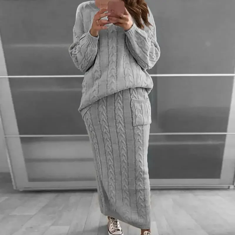 Winter Clothing Online - Sweter damski Zestaw jesienno-zimowy Dwuczęściowy zestaw