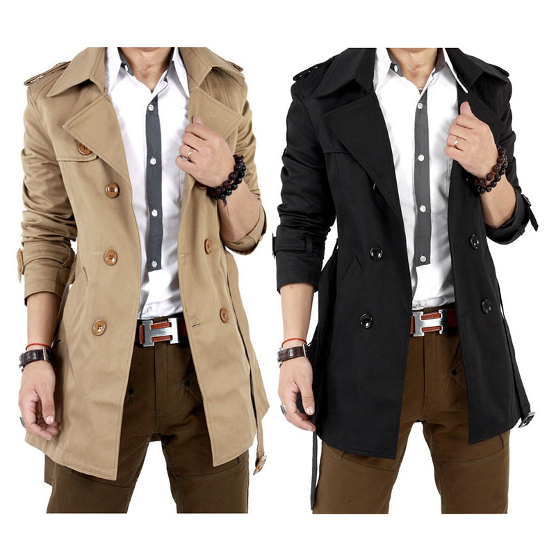 Winter Clothing Europe - Jesienny wiosenny trencz męski Slim koreański