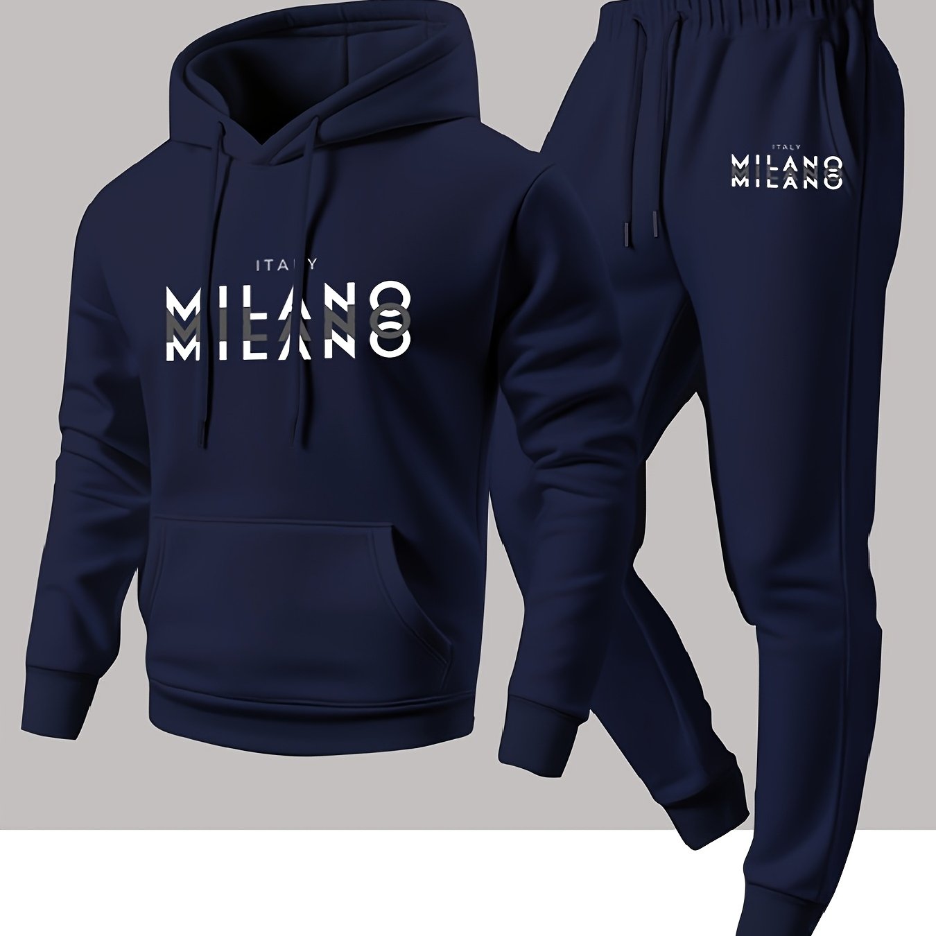 Winter Clothing Men - Modny męski zestaw sportowy: bluza z