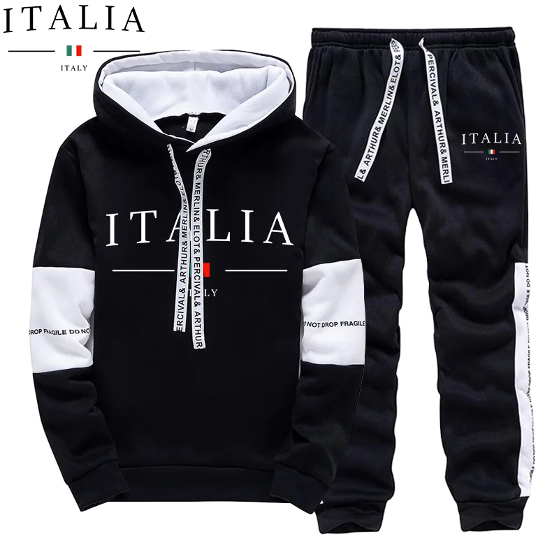 Winter Clothing Men - Męski dres jesienno-zimowy, casualowy, z kapturem,