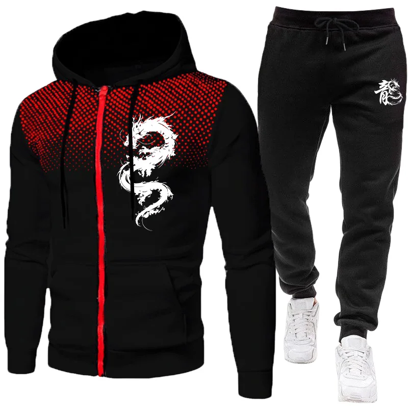 Męski Zestaw z Nadrukiem Smoka – Winter Clothing Men recenzja i cena